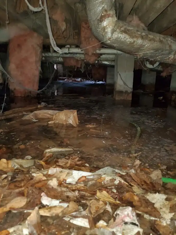 Crawl space flood assessment for Commercial Water Damage Restoration in Prairie Village