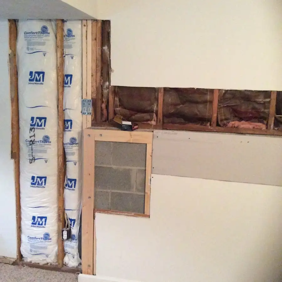 Wall insulation replacement during Contents Cleaning & Restoration in Prairie Village